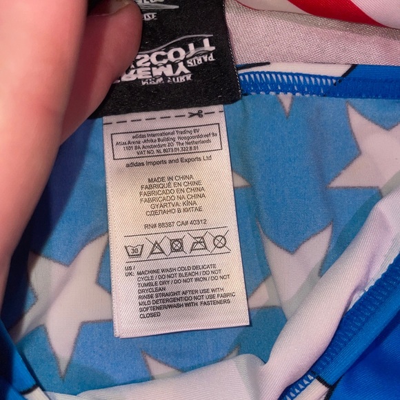 ADIDAS JEREMY SCOTT Stars & Stripes US Flag Badeanzug Bikini Dead Stock Large - Picture 4 of 8